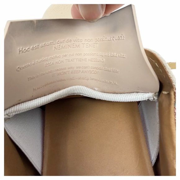 Esseutesse Leather Fringe Sneaker - Sand - Size 7.5 / 38 - Picture 7 of 12